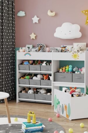 With Fabric Storage Box and Movable Toy Box